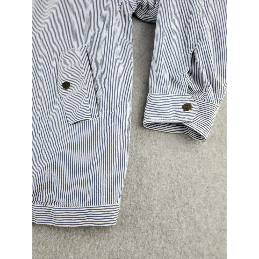 Vintage Izod Blue Striped Preppy Blue Full Zip Jacket Spring Summer Boating  XL‎